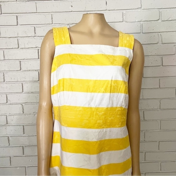 Ann Taylor Women’s Yellow and White Striped Dress - Picture 2 of 9